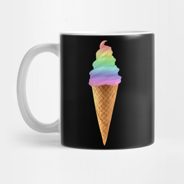 Rainbow Swirl Ice Cream Cone by Art by Deborah Camp